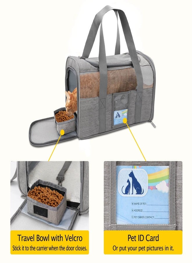 Refrze Cat Carrier,Dog Carriers for Small Dogs Medium Cats Pet Carrier up to 15 Lbs, TSA Airline Approved Cat Carrier Soft, Cat Dog Crate Travel Bag,Grey - Image 4